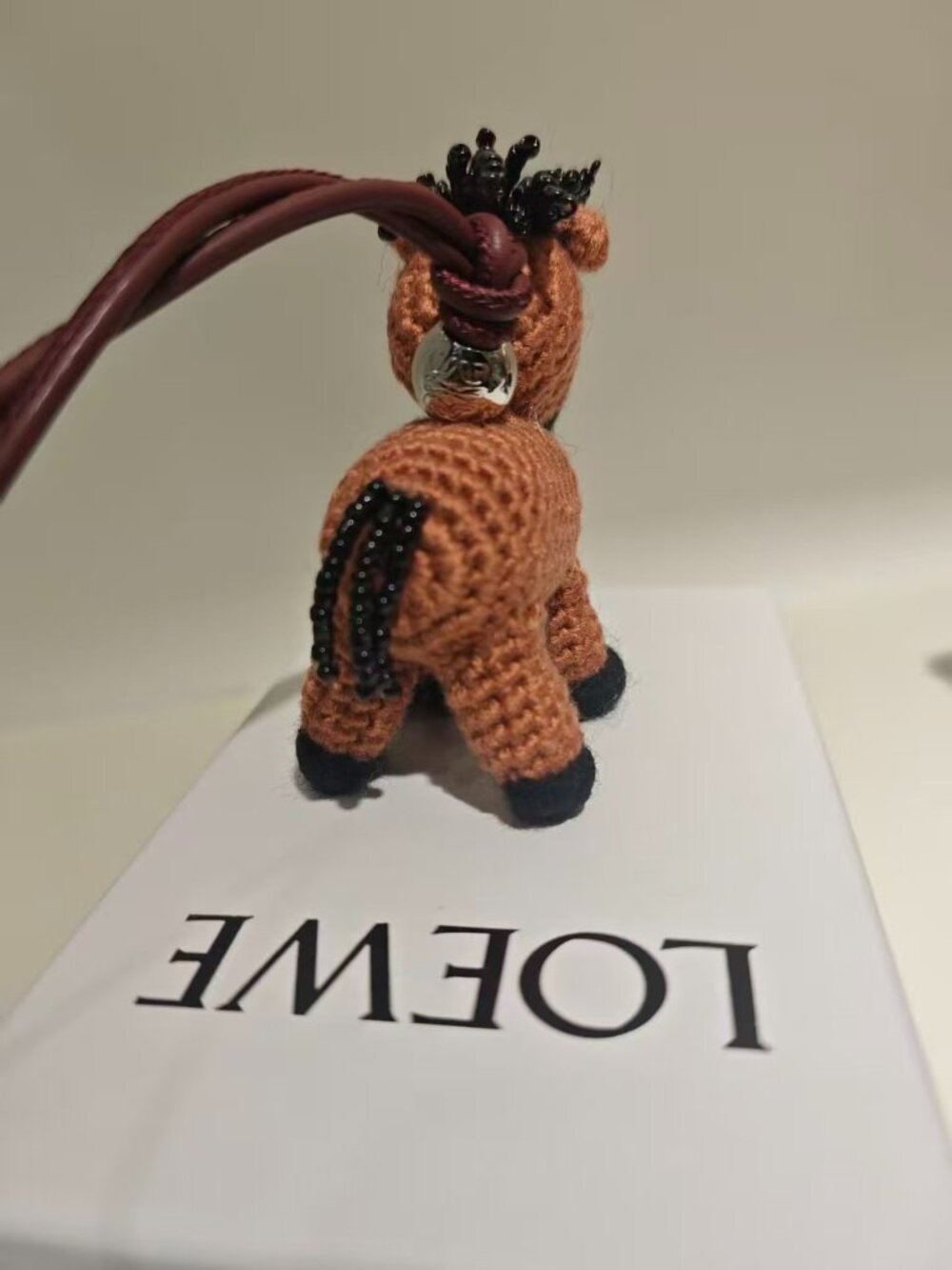 Loewe Brown Crochet Horse Bag Charm - Picture 4 of 4